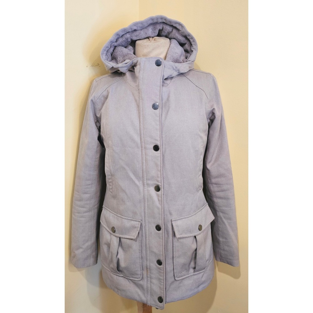 Lole Womens Grey Insulated Hooded Parka Jacket Full Zip Warm Winter Size Medium